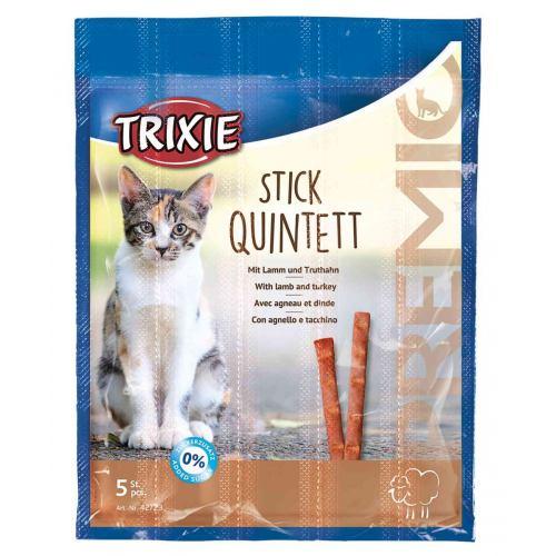 Ласощі для котів Trixie Premio Quadro-Sticks 5 шт. ягня та індичка Ласощі для котів Trixie Premio Quadro-Sticks 5 шт. ягня та індичка