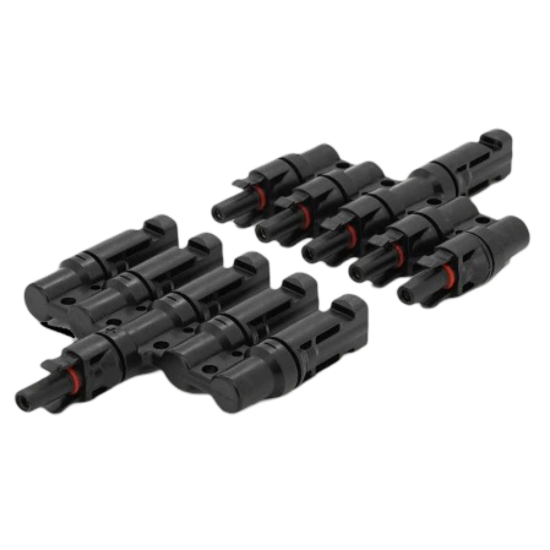 Кабельный разветвитель пятиконтактный коннектор MC4-5T 30A 1000V с защитой IP67 Черный (27918799)