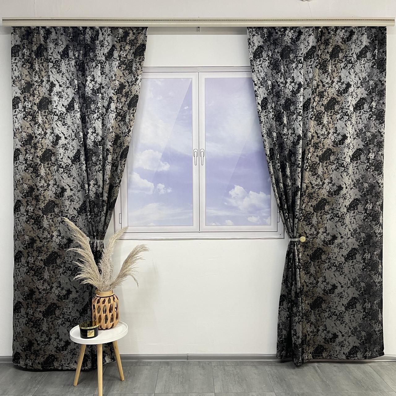 Штори готові Мармур жакардові Сіро-кавовий (SH-K3-6)