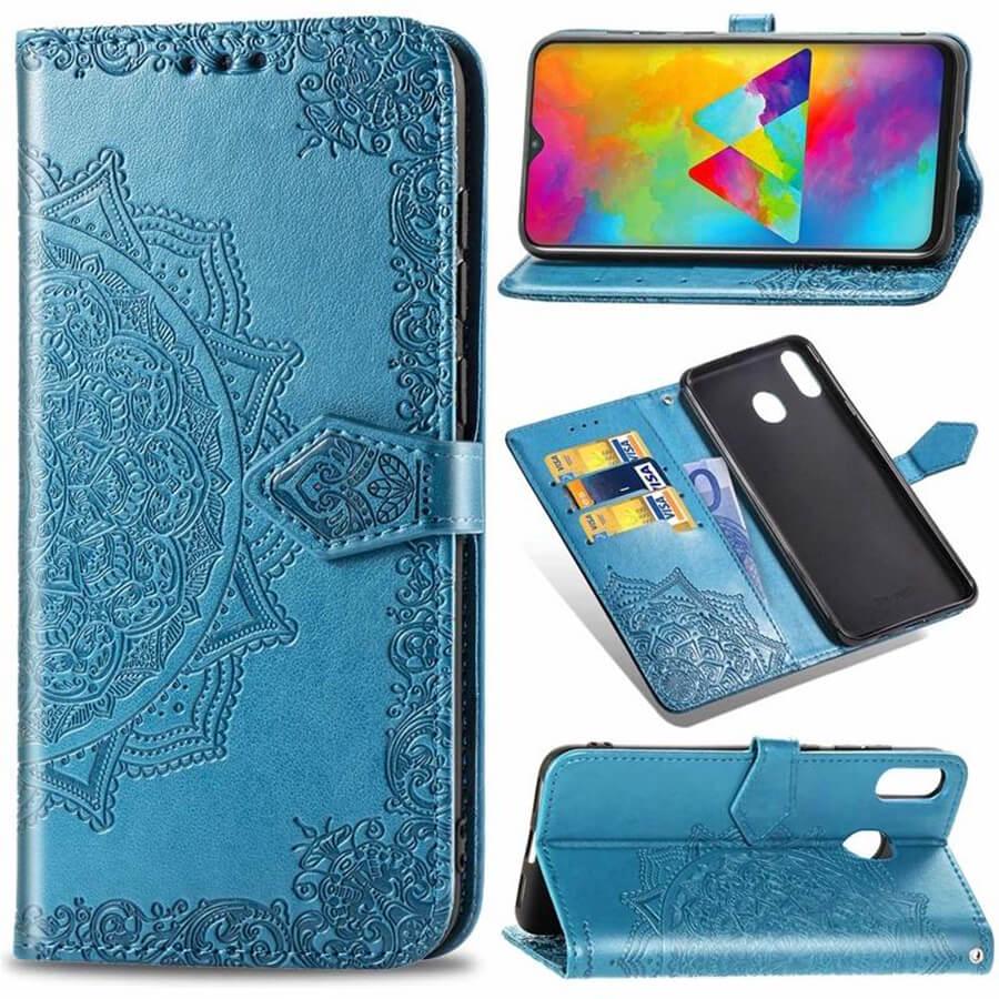 Кожаный чехол (книжка) Art Case с визитницей для Samsung Galaxy A20 / A30 Синий - фото 1