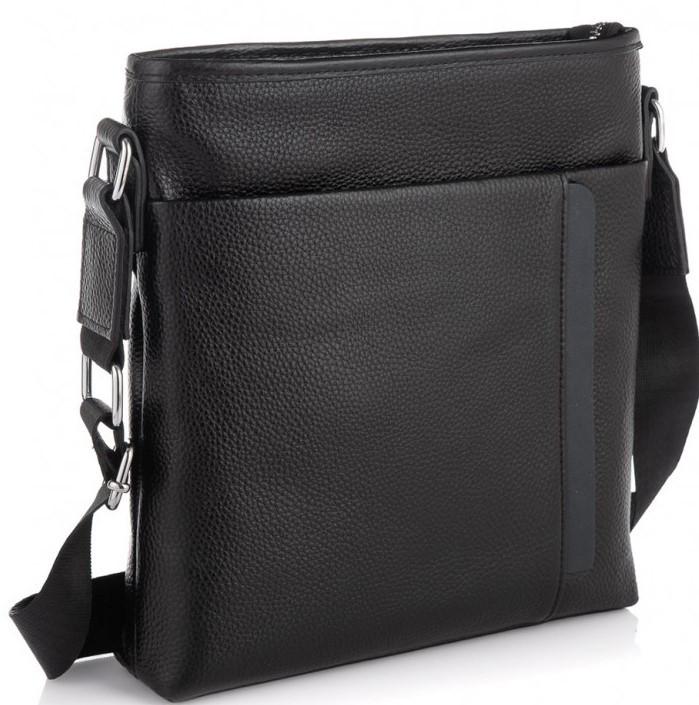 Мужская сумка из натуральной кожи Tiding Bag Черный (SA25F-9913-3A)