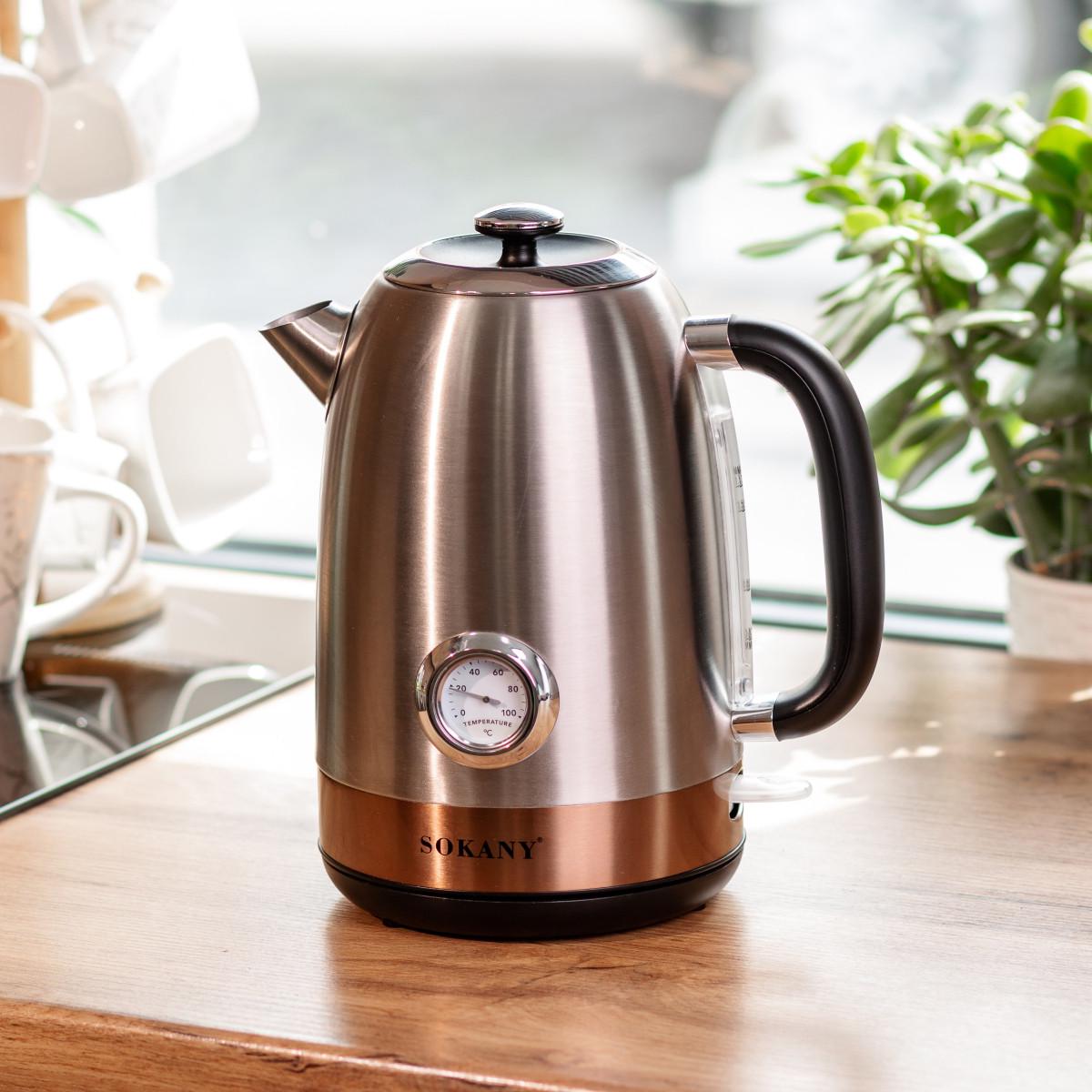 Электрочайник Sokany SK1031SS с термометром 1,7 л (2795) - фото 3
