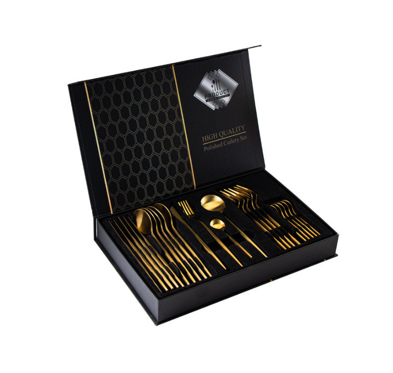 Набор столовых приборов 9513 24 пр. Золотистый (4506234)