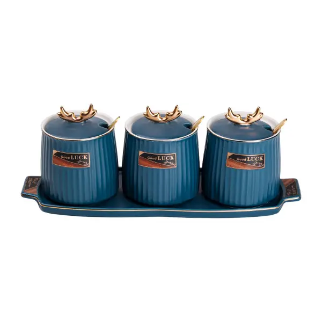 Набор банок для хранения продуктов на керамической подставке 3 шт. по 400 мл Зеленый Набор банок для хранения продуктов на керамической подставке 3 шт. по 400 мл Зеленый