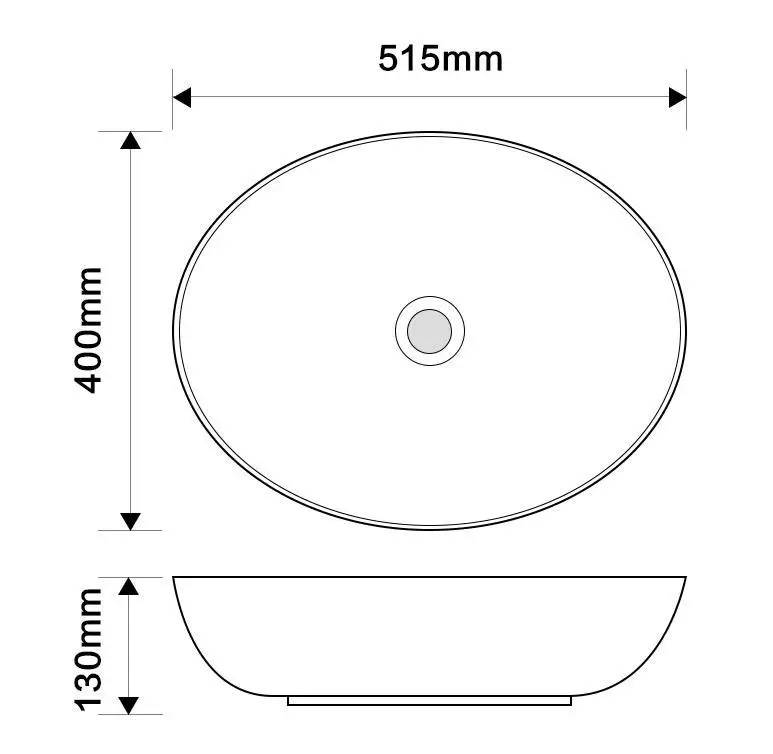 Умивальник накладний MIXXUS Premium 515х400х130 мм Білий (MP6551) - фото 3 Умивальник накладний MIXXUS Premium 515х400х130 мм Білий (MP6551) - фото 3