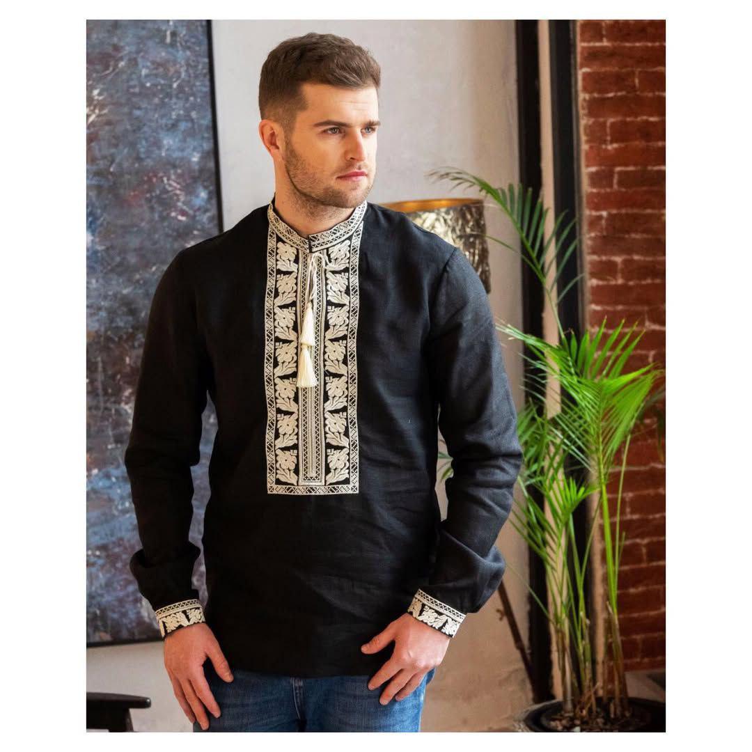 Вышиванка мужская р. 56 Чорный (514)