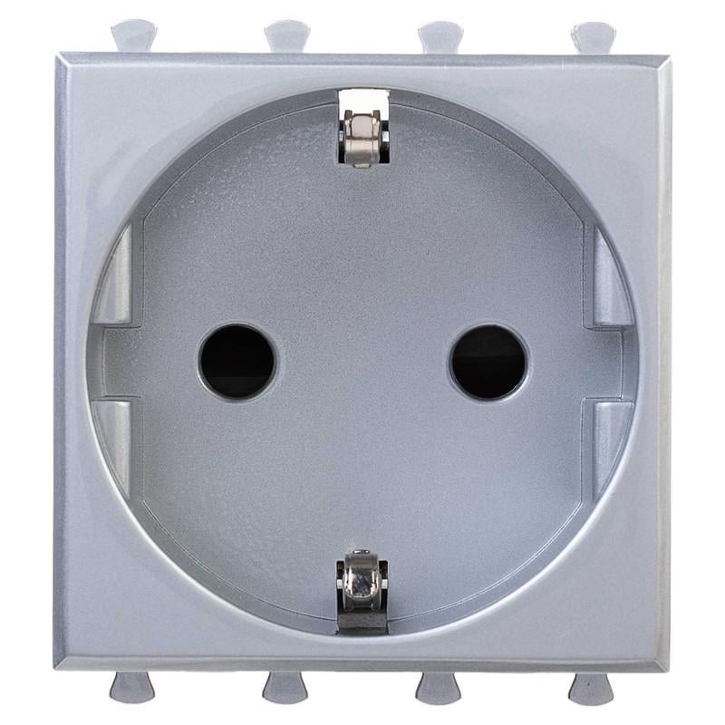 Розетка ДКС Avanti с заземлением/шторками 2 модуля Серый (4404002)