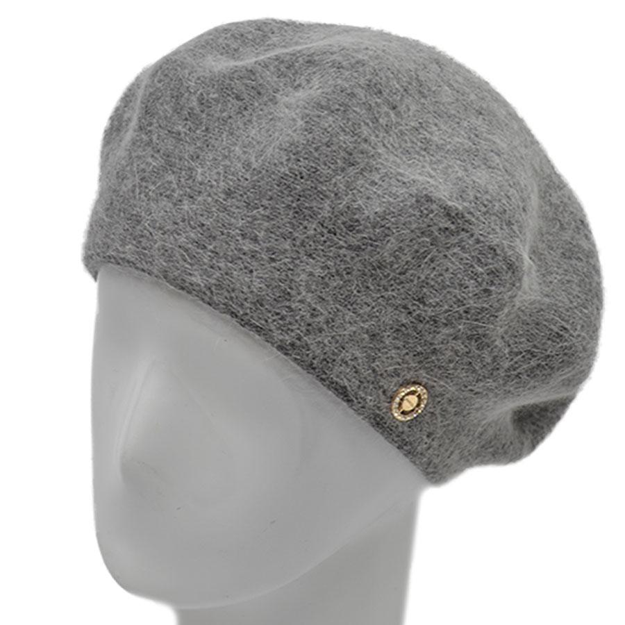 Берет женский ангоровый Novita Николь one size Серый
