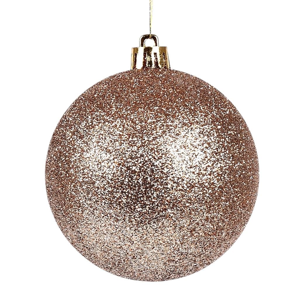 Набор елочных шариков с глиттером 9191CRM-6G d 6 см 100 шт. Золотой (29424930)