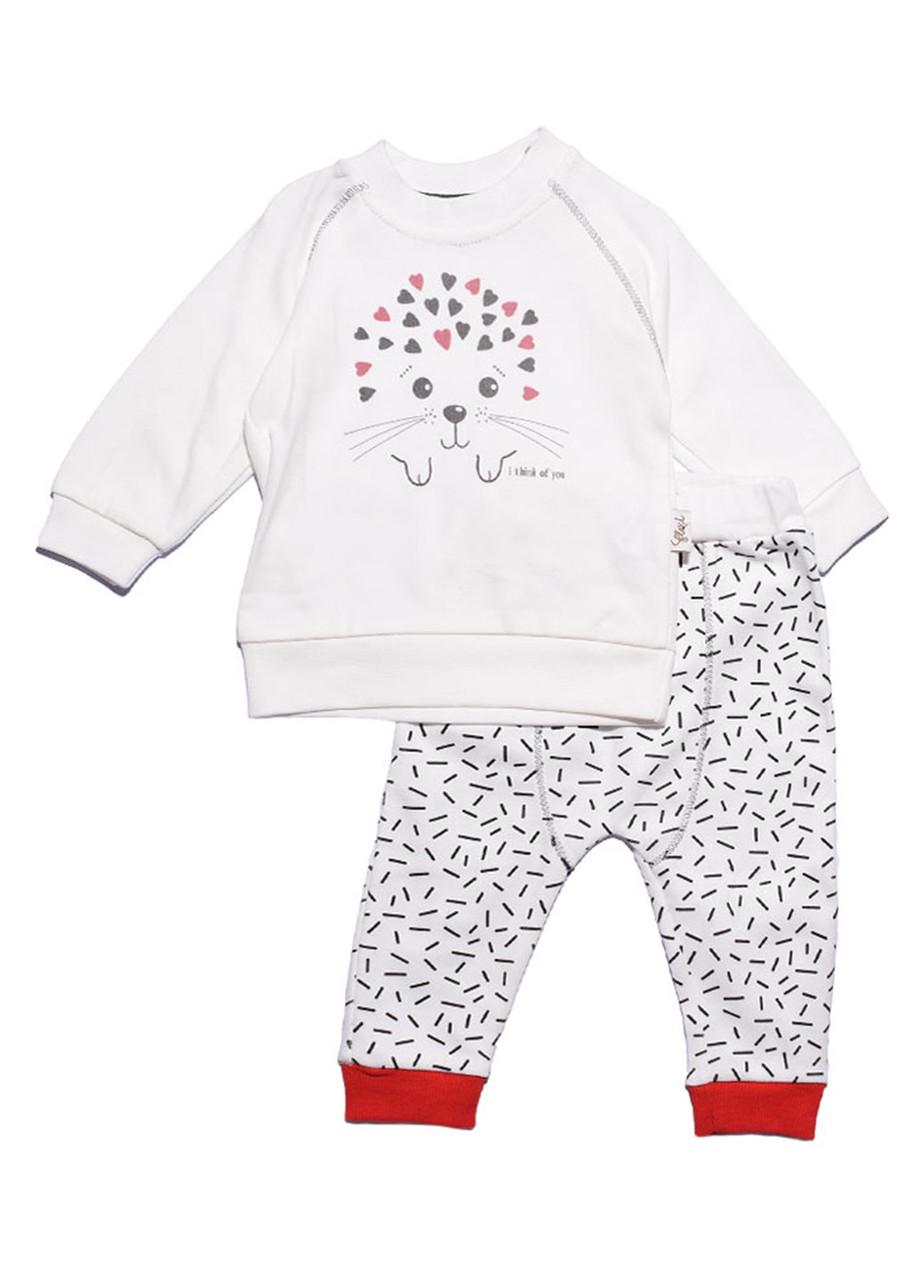 Костюм дитячий Flexi демісезонний реглан/штани 9-12 міс. 74 см Білий (2081860961)