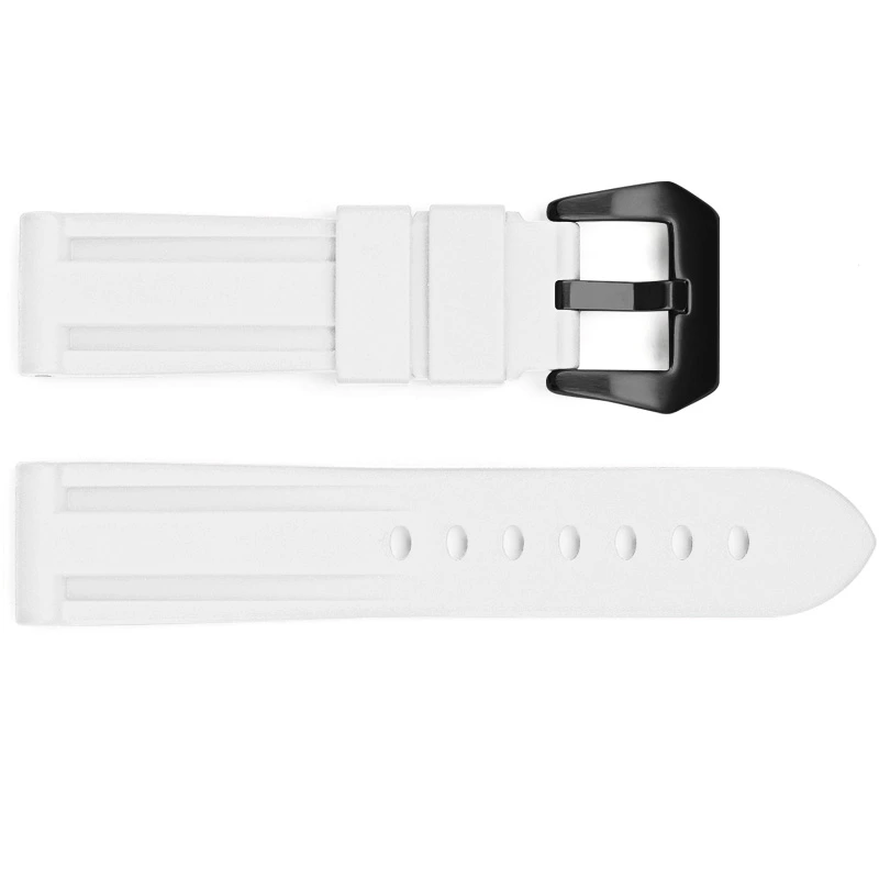 Ремінець для годинника 3001 Silicone 24 мм White/Black (7263) Ремінець для годинника 3001 Silicone 24 мм White/Black (7263)