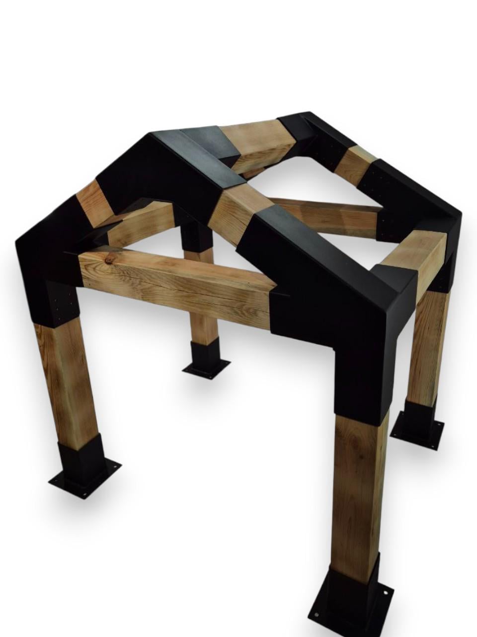 Комплект соединителей беседка/перегола с двускатной крышей 30° под брус 100х100 мм.