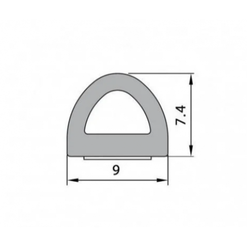 Ущільнювач самоклеючий D-подібний Sigma для вікон та дверей 9x7,4 мм 1 м Чорний (714144) - фото 2