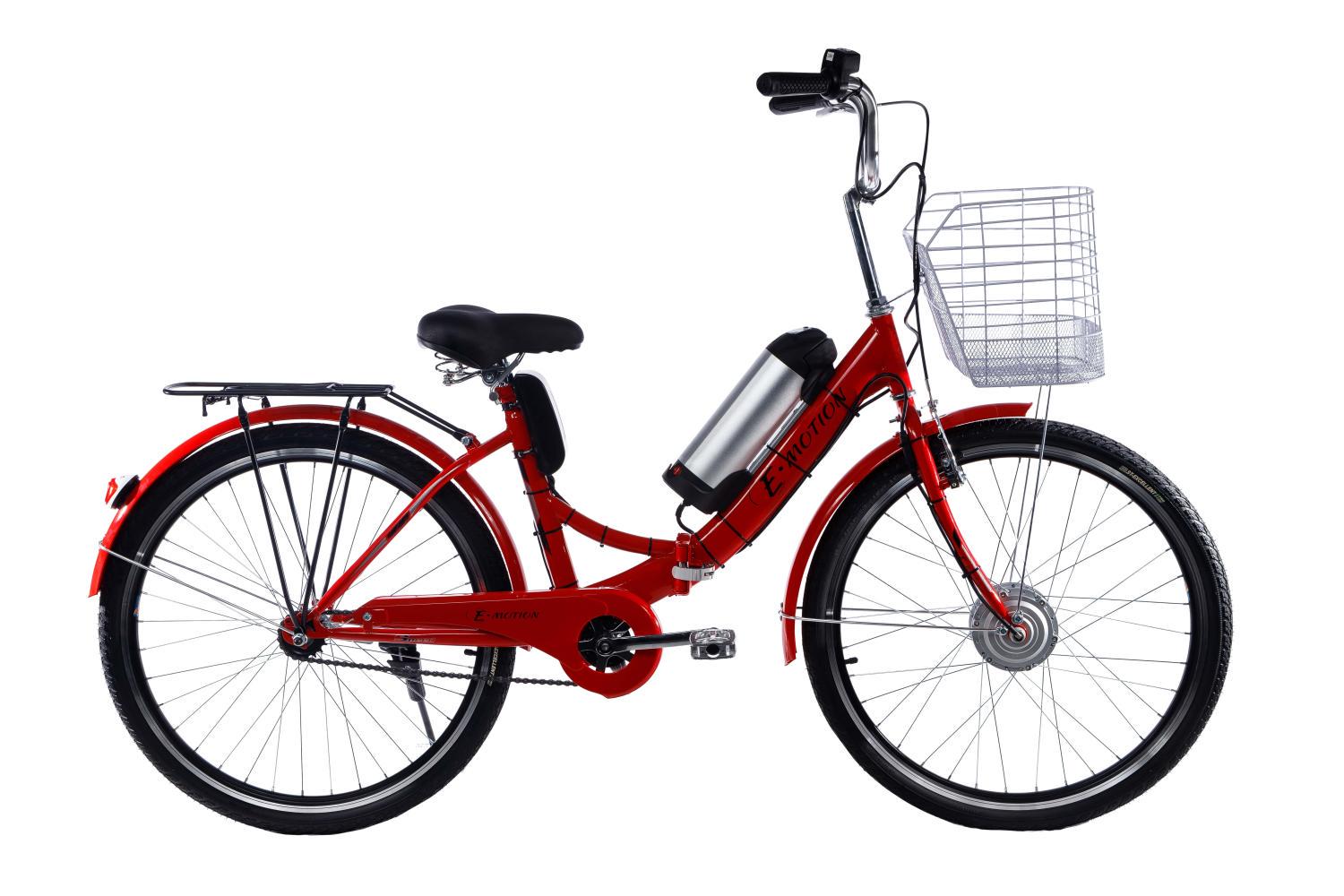 Электровелосипед складной E-motion с низкой рамой 26" 36V 10Ah 350W Красный (e-Motion36v-red)