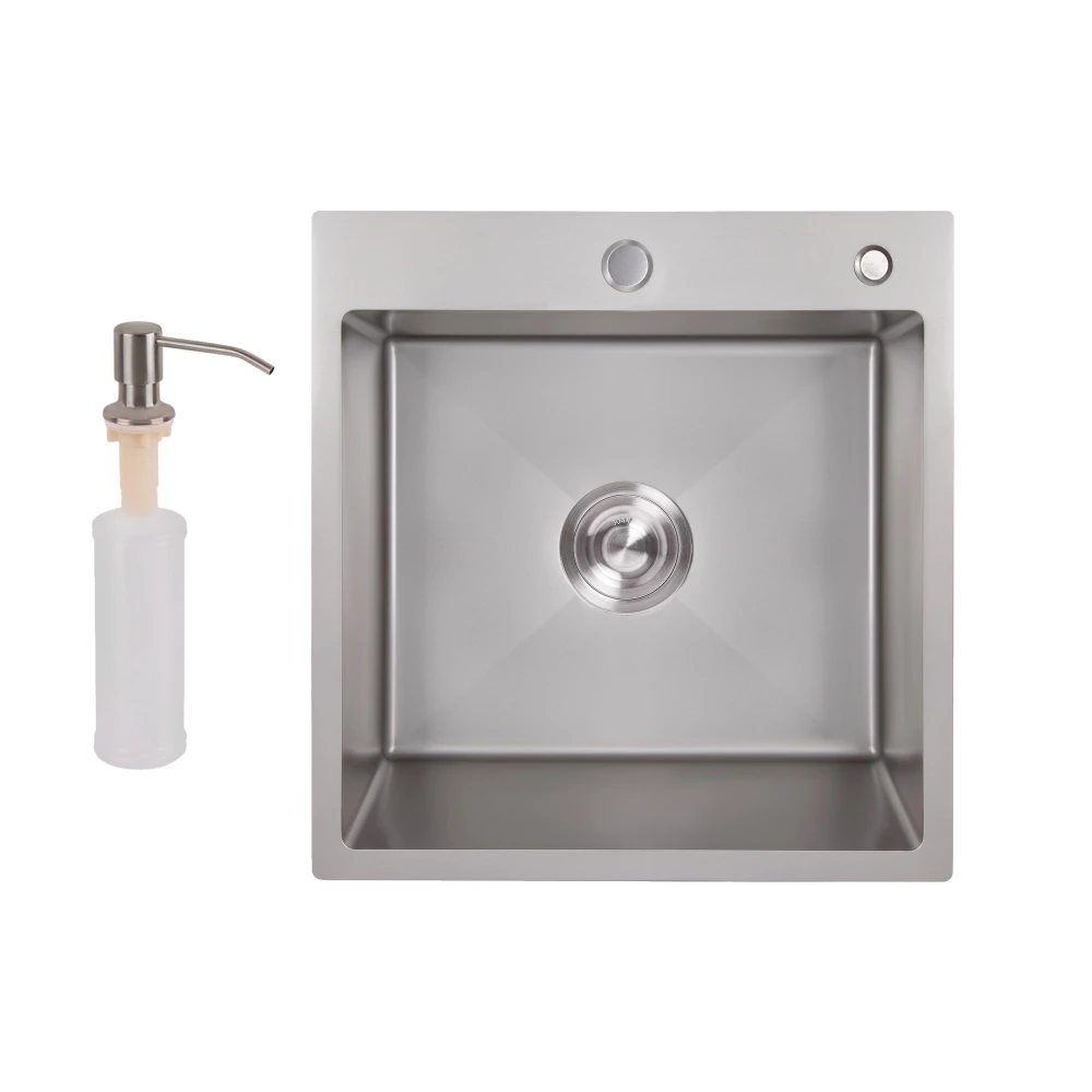 Мийка для кухні Lidz Brush G 3,0/0,8 мм із нервуючої сталі 50х50 см Grey (SD00049744)