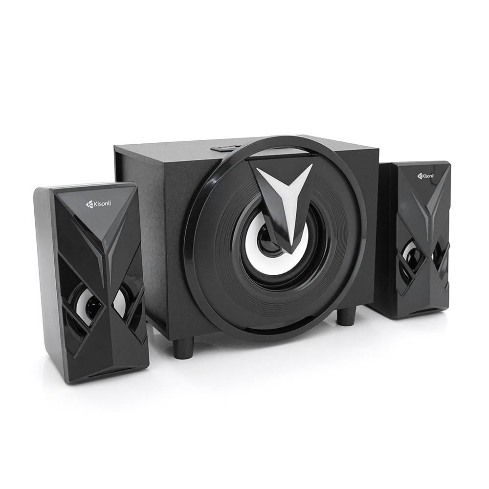 Колонки Kisonli TM-1000U 5W+2х3W USB/TF/BT/FM/AUх/LED light із сабвуфером DC 5V Black (31271)