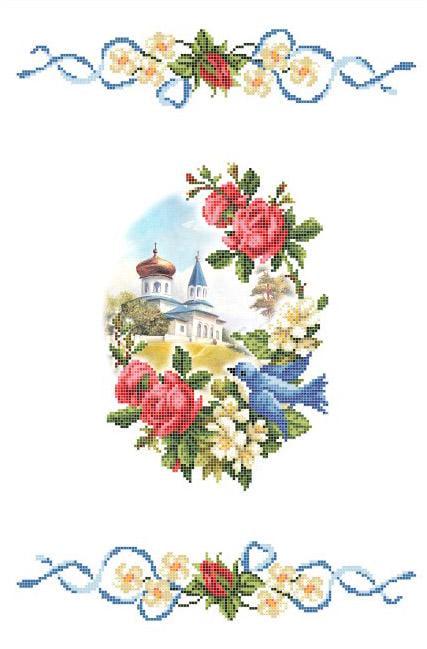 Полотенце пасхальное для вышивания бисером на габардине ЗПР-039 35х55 см Полотенце пасхальное для вышивания бисером на габардине ЗПР-039 35х55 см