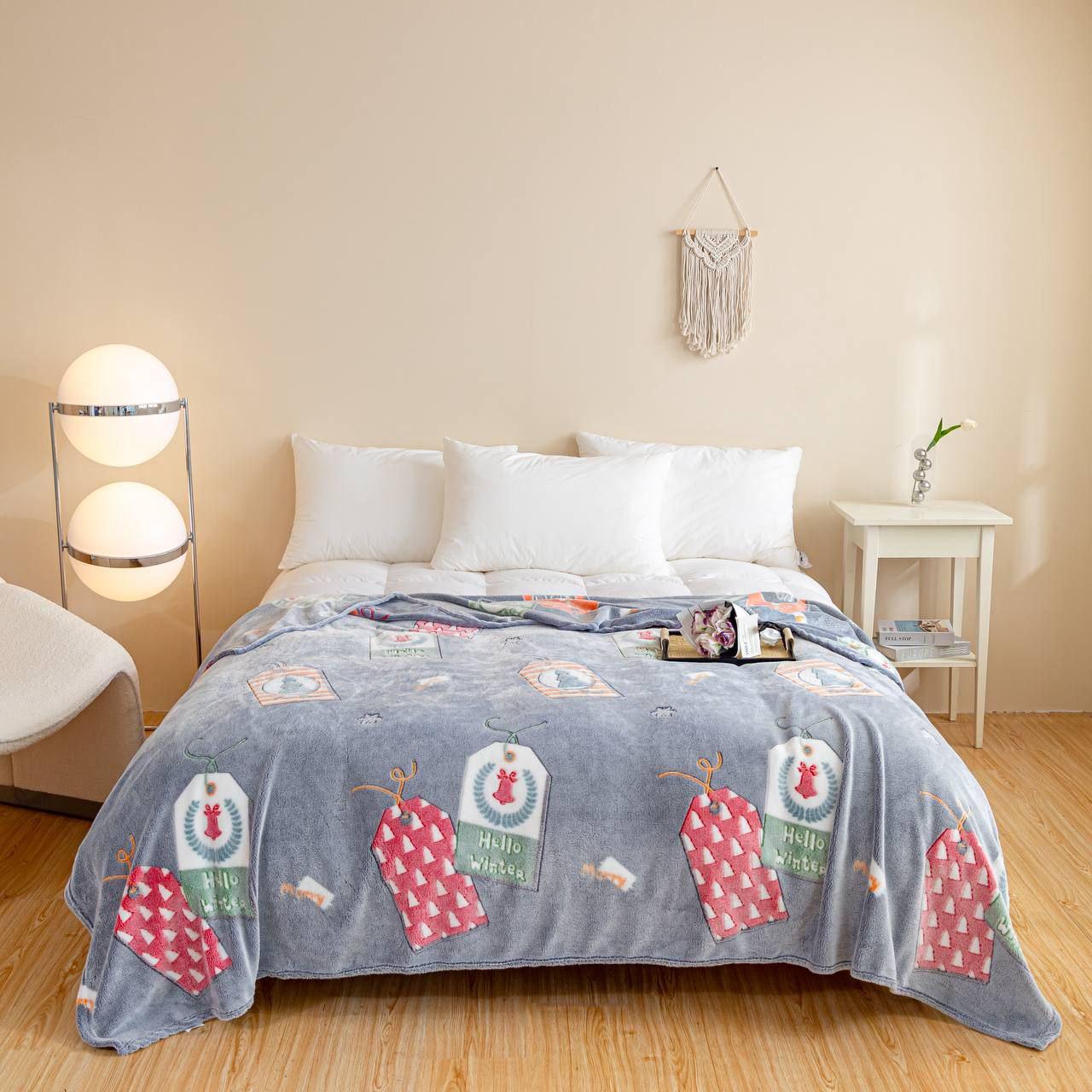 Плед новогодний флисовый Malloory Home Hello Winter полуторный 150x200 см (1492)