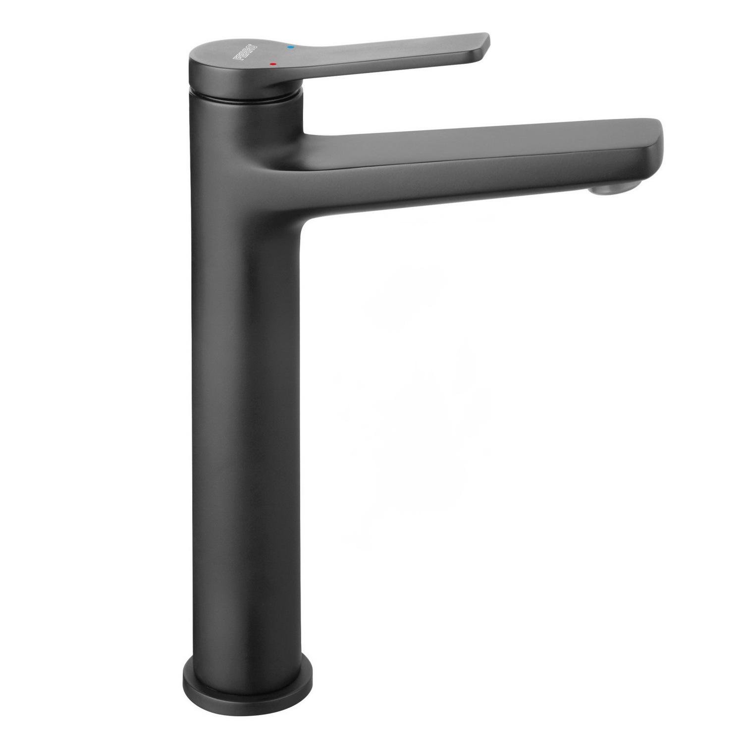 Смеситель для умывальника Ferro Stratos BSC2LBL высокий однорычажный Черный (174818)