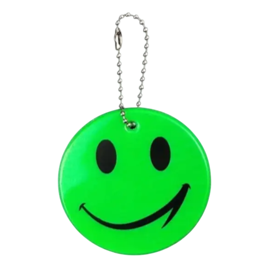 Брелок світловідбиваючий Смайл 65 мм Зелений (35220/1) - фото 1 Брелок світловідбиваючий Смайл 65 мм Зелений (35220/1) - фото 1