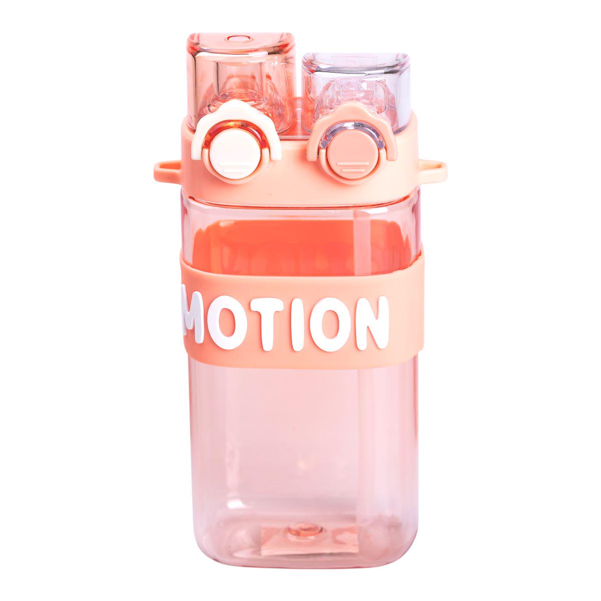 Пляшка для води з трубочкою спортивна пластикова для тренувань 550 мл Рожевий (6780) - фото 3