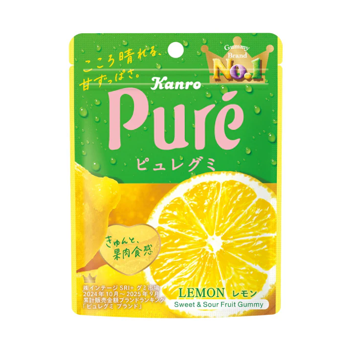 Конфеты желейные KANRO Pure Gummy Lemon со вкусом лимона 56 г