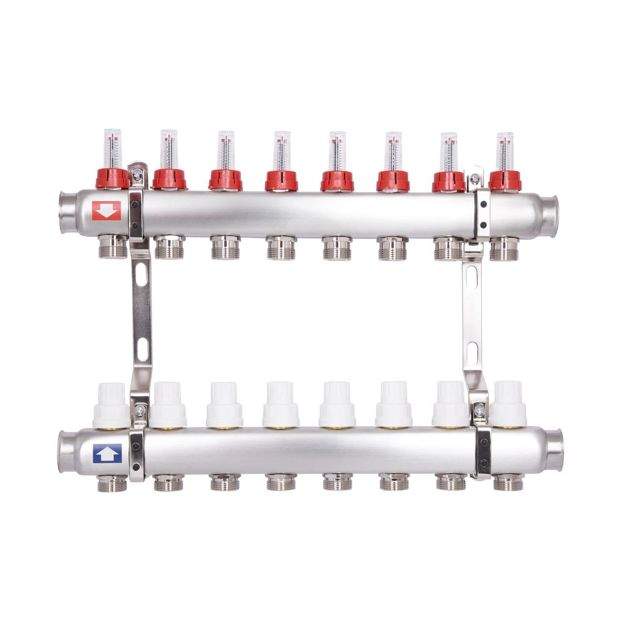 Коллектор для отопления с расходомерами SD Plus SD0048 1" 8 выходов (2646189554)