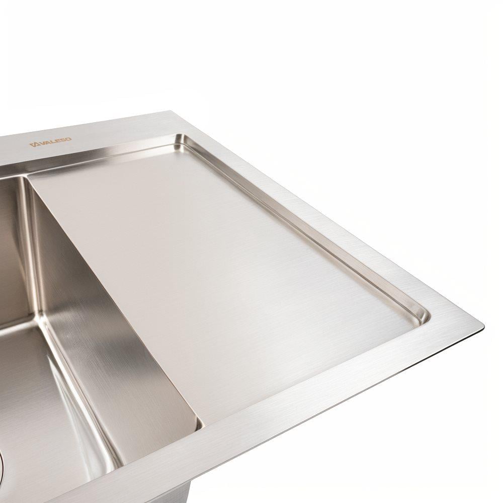 Мийка кухонна Valeso CM 58х48 L Handmade нержавіюча сталь круглий сифон 3,0/0,8 мм - фото 3 Мийка кухонна Valeso CM 58х48 L Handmade нержавіюча сталь круглий сифон 3,0/0,8 мм - фото 3