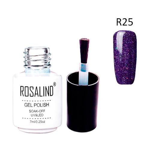 Гель-лак для ногтей маникюра Rosalind 7 мл шимер для UV LED R25 Purple (439149)