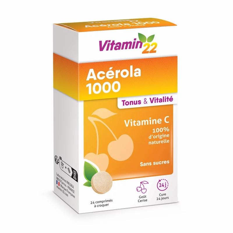 Комплекс VITAMIN'22 1000 ACEROLA 1000 Vitamine С naturelle 24 шт. (LIDK34)