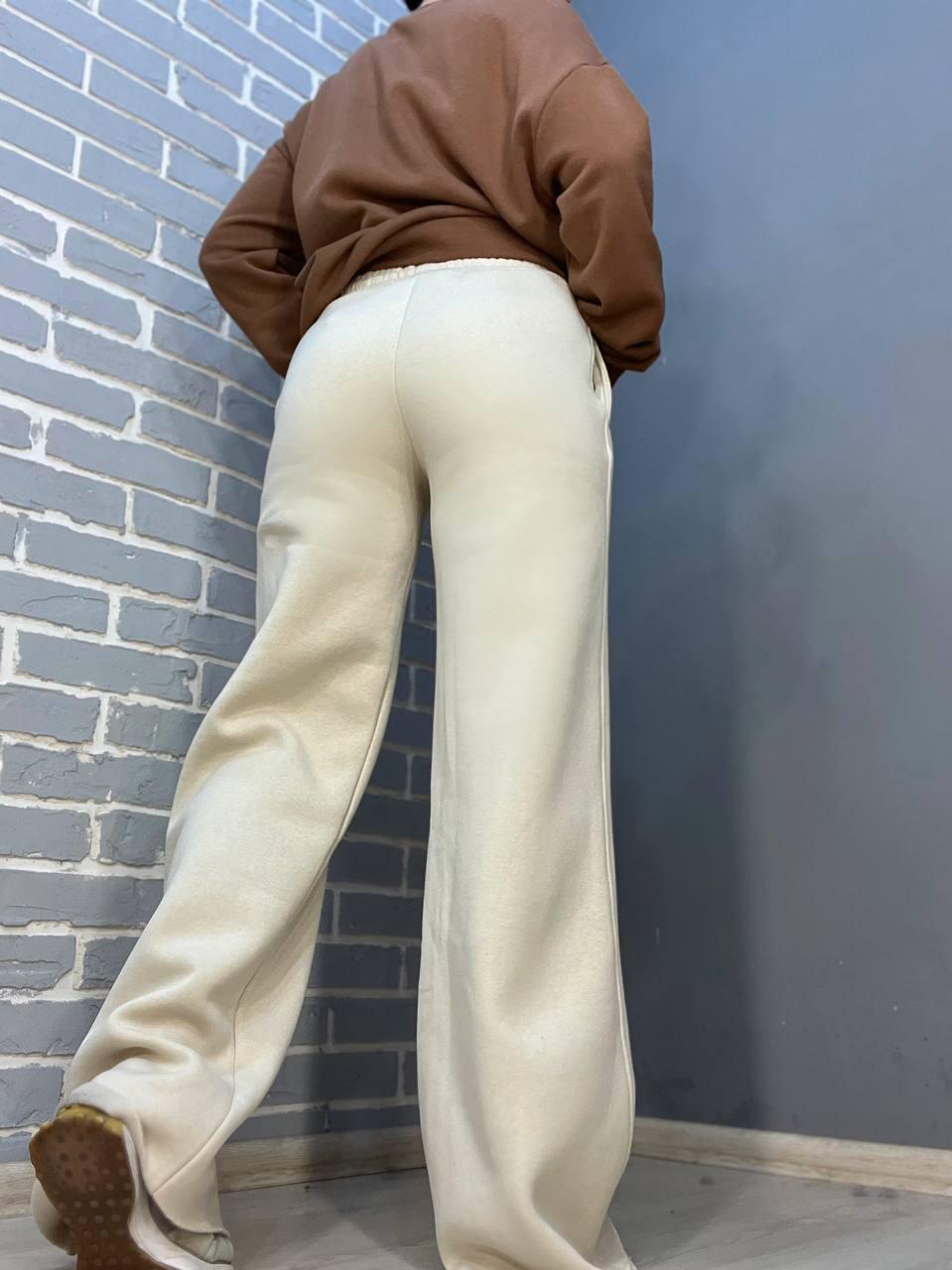 Костюм женский QUZEN 388-488 свитшот брюки палаццо широкие на флисе M Коричневый (861) - фото 3 Костюм женский QUZEN 388-488 свитшот брюки палаццо широкие на флисе M Коричневый (861) - фото 3