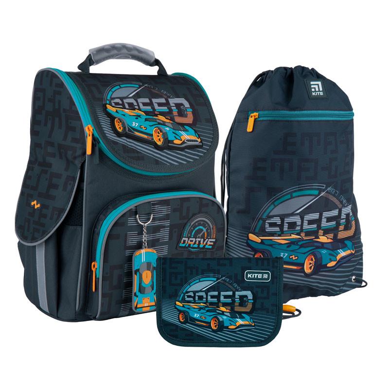 Рюкзак школьный Kite каркасный ортопедический с пеналом и сумкой для обуви (058387)