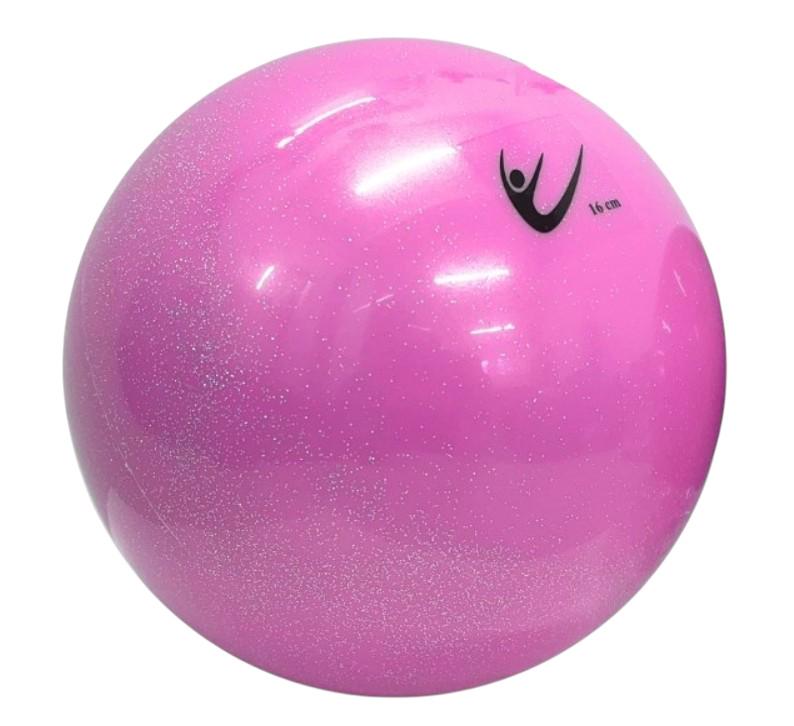 М'яч для гімнастики Tuloni Metallic Glitter Ball 160 мм 300 г Фуксія (T1155)