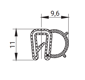 Уплотнитель Roztocze UT-33.2 1 м Черный (11035252) - фото 2 Уплотнитель Roztocze UT-33.2 1 м Черный (11035252) - фото 2