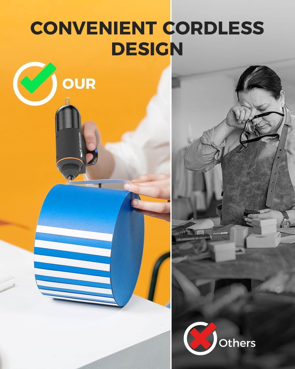 Пістолет клейовий Smiling Shark 2000 мАг USB швидкий підігрів та 20 шт. клейових стрижнів - фото 6 Пістолет клейовий Smiling Shark 2000 мАг USB швидкий підігрів та 20 шт. клейових стрижнів - фото 6