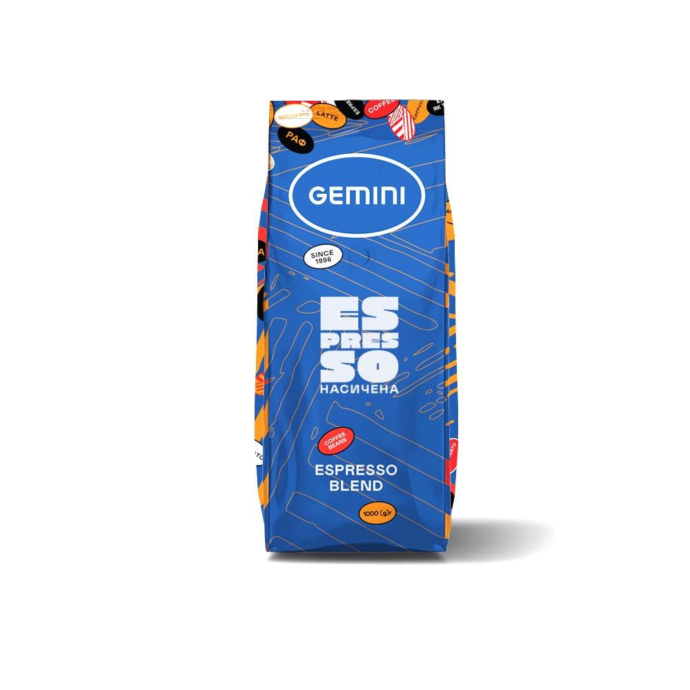 Кофе в зернах Gemini Espresso Насыщенный 1 кг (11607) Кофе в зернах Gemini Espresso Насыщенный 1 кг (11607)