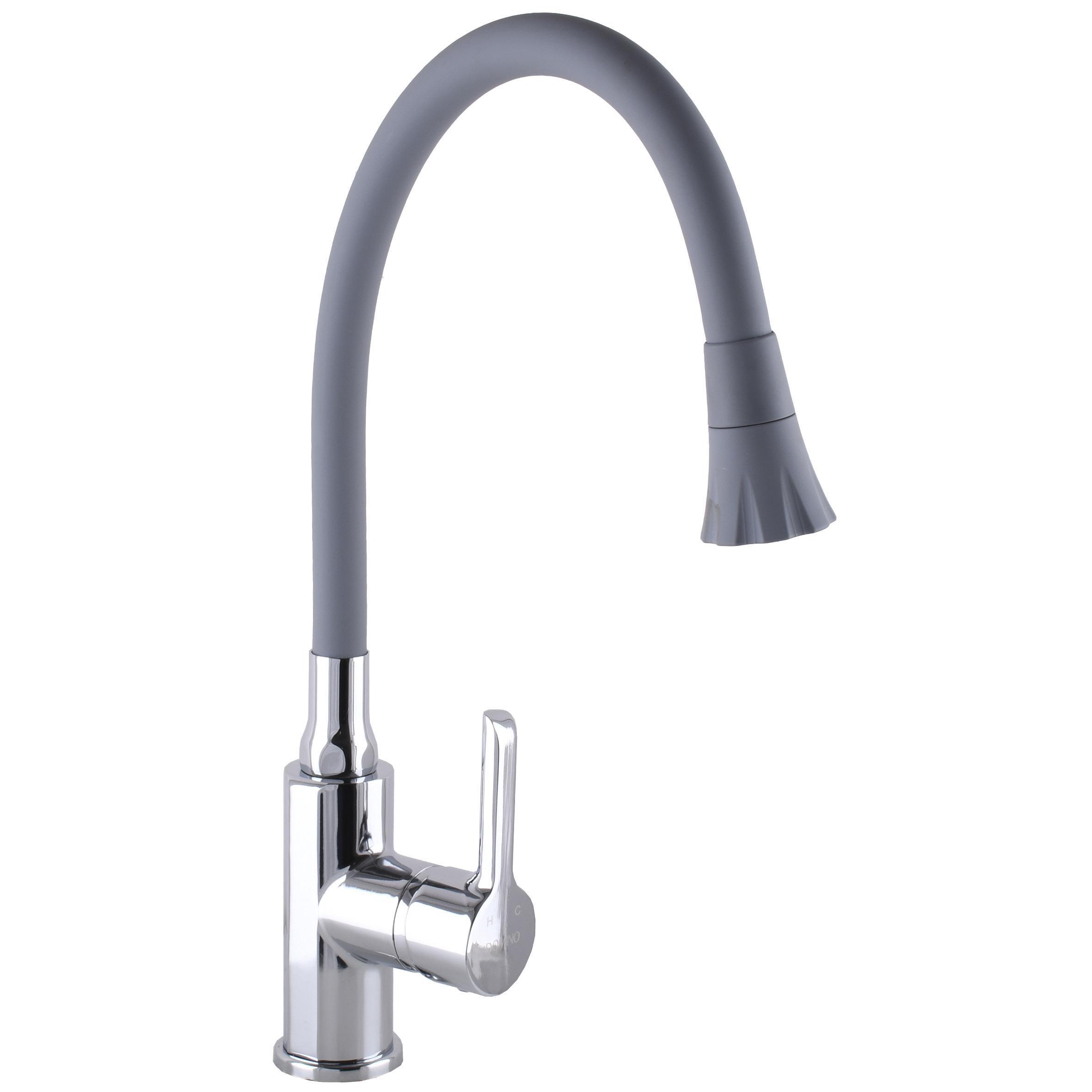 Кран на кухню DOMINO Хром/Серый (25207)