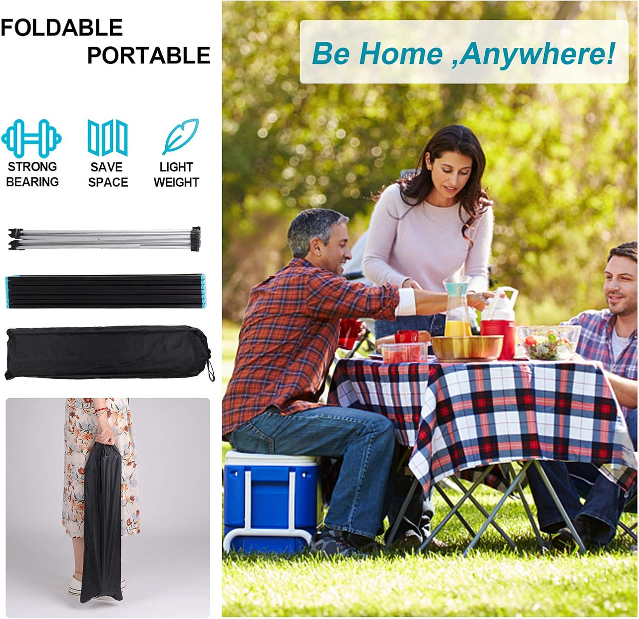 Кемпінговий стіл туристичний складаний для пікніка 40х35х29 см (AND10485-5) - фото 4 Кемпінговий стіл туристичний складаний для пікніка 40х35х29 см (AND10485-5) - фото 4