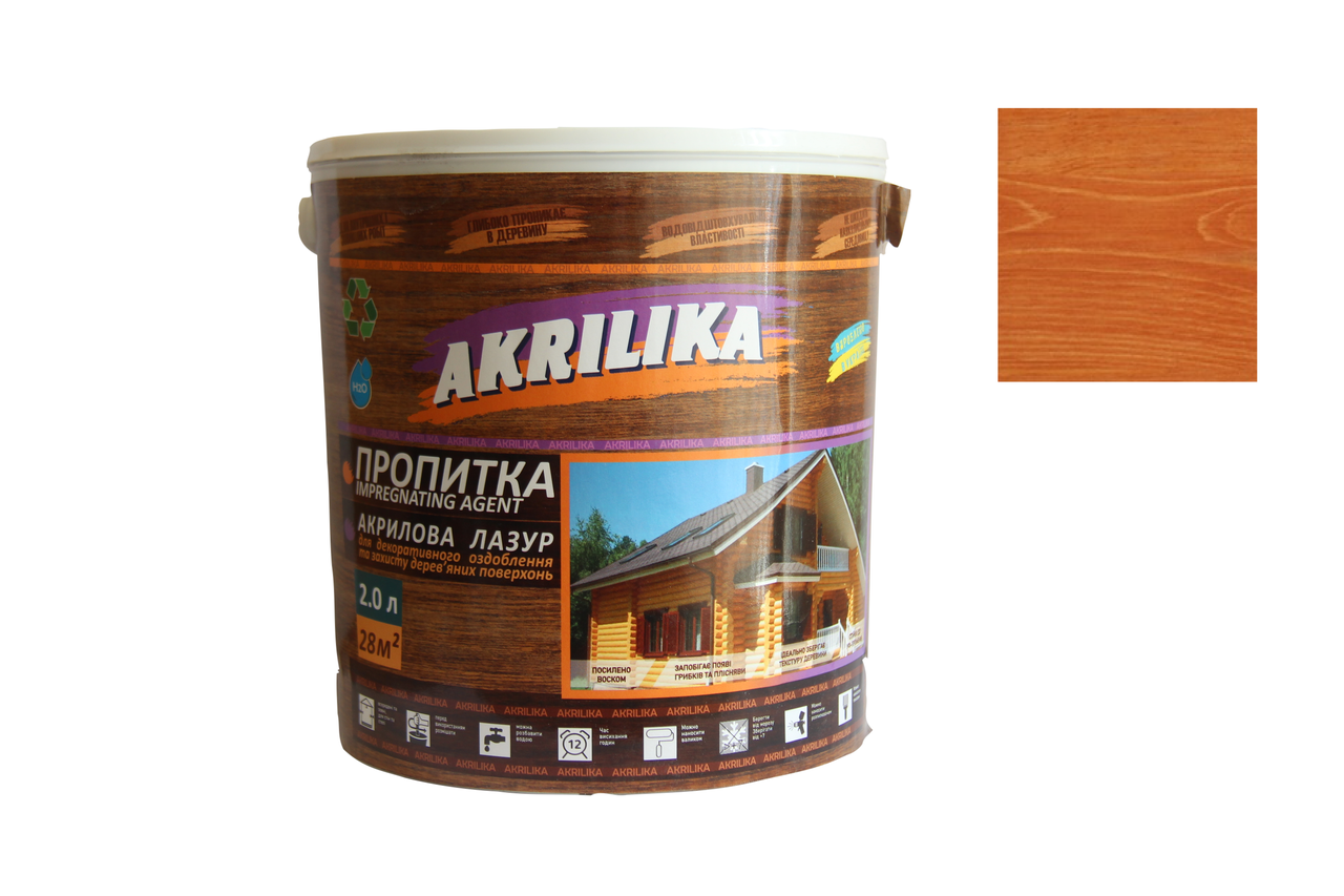 Акриловая пропитка для дерева Impregnant Agent Akrilika 2 л Каштан