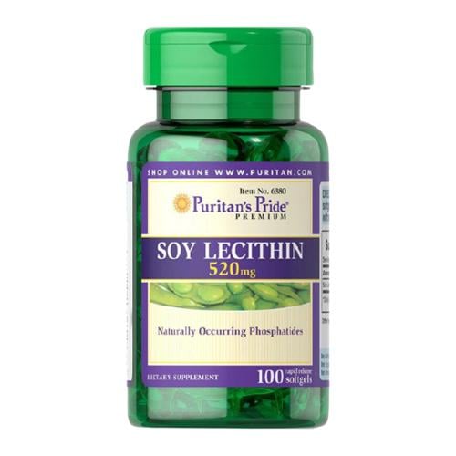 Лецитин Puritan's Pride Soy Lecithin 520 мг 100 Softgels