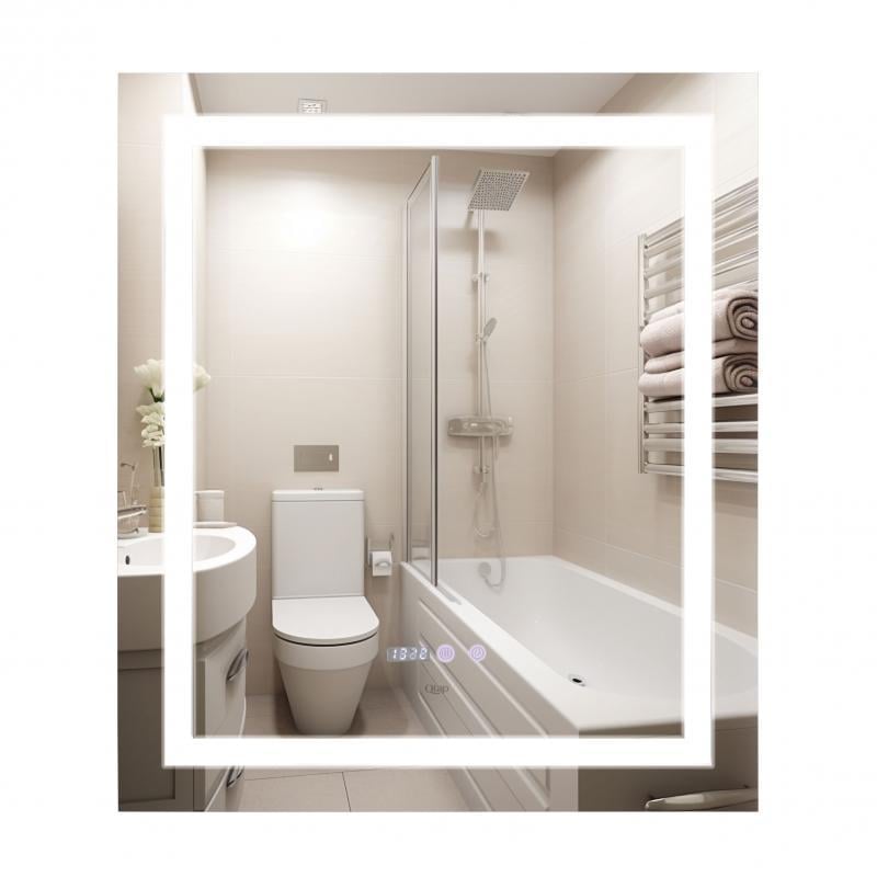 Зеркало Qtap Mideya QT2078DCF7080W с подсветкой/антизапотеванием/временем 700х800 мм (SD00051747)