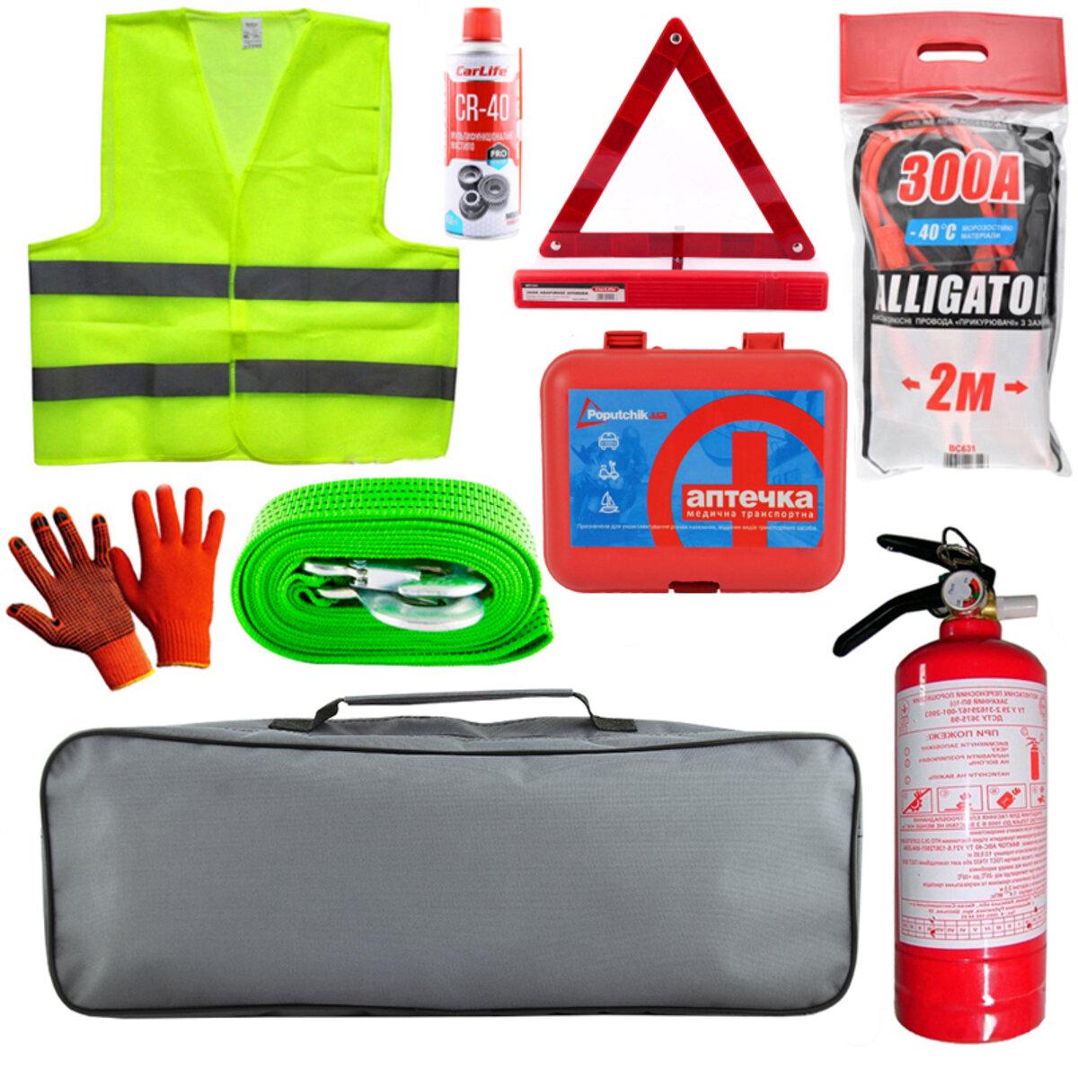 Набор автомобилиста для легковых автомобилей с буксирным тросом LIDO-1