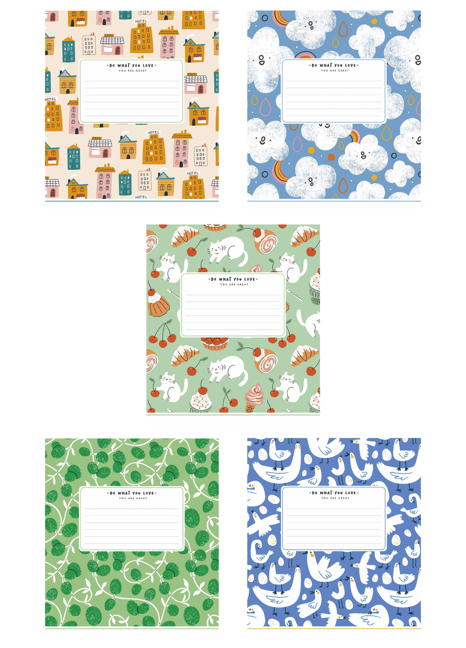 Набор школьных тетрадей Школярик You are great в клетку 12 л. 5 шт. (3488 4820006472054)