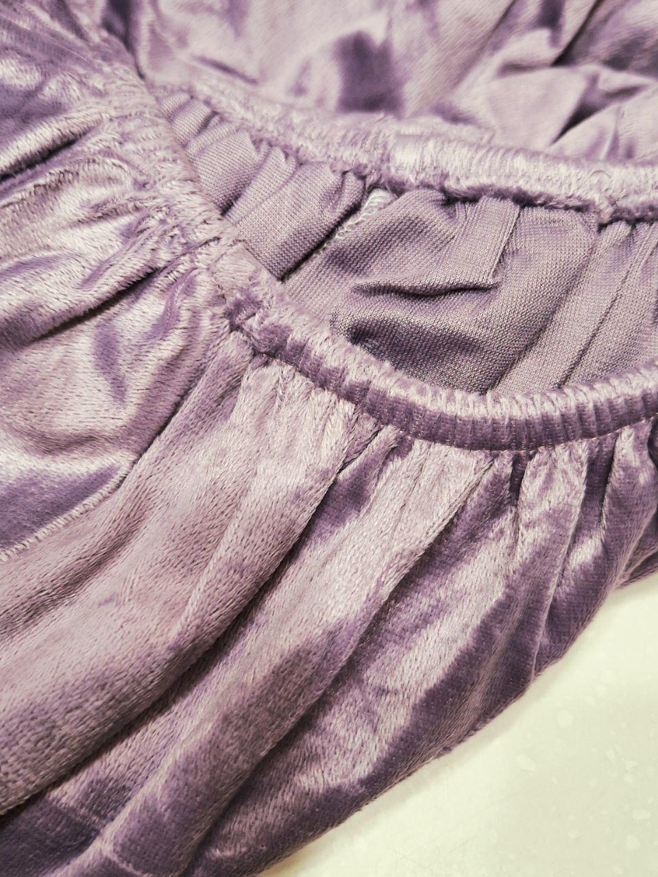 Простыня на резинке Colorful Home велюровая 160x200x25 см Сиреневый (1627) - фото 2 Простыня на резинке Colorful Home велюровая 160x200x25 см Сиреневый (1627) - фото 2