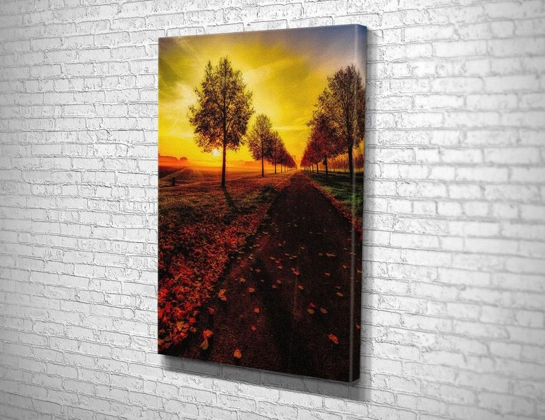 Картина для интерьера Осенняя алея 120x80 см (805)