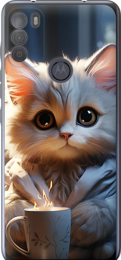 Чехол на Motorola G50 White cat (5646u-2354-42517)