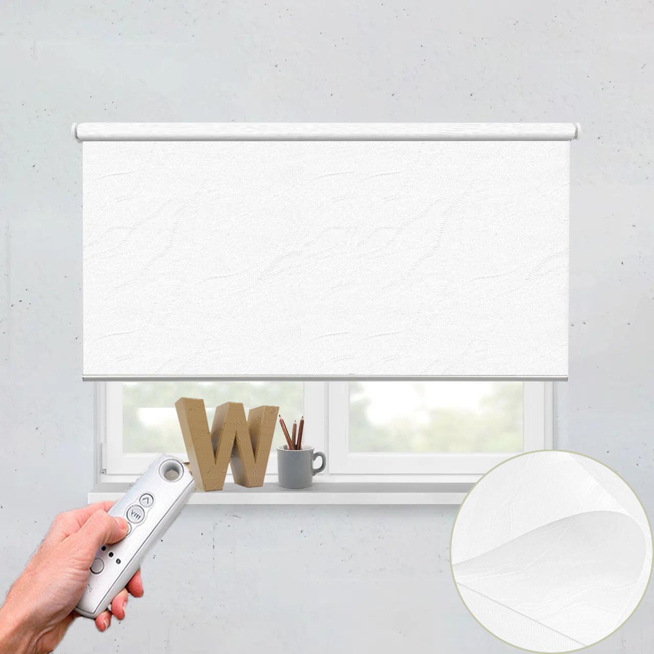 Рулонная штора автоматическая Wenster Вода 2018 140х350 см с электродвигателем Белый (i193720098)