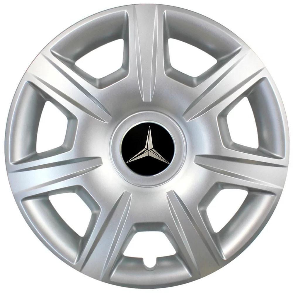 Колпаки SJS 327 з логотипом Mercedes-Benz R15 4 шт. Серебристый (2654558490)