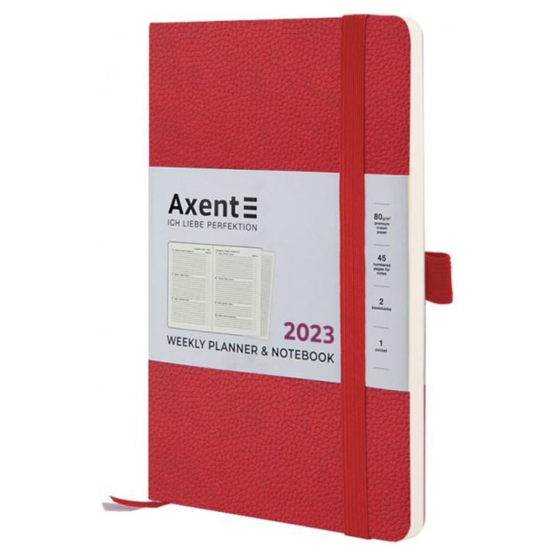 Еженедельник Axent 2023 Partner Soft Skin 125х195 Красный (8509-23-06-A)