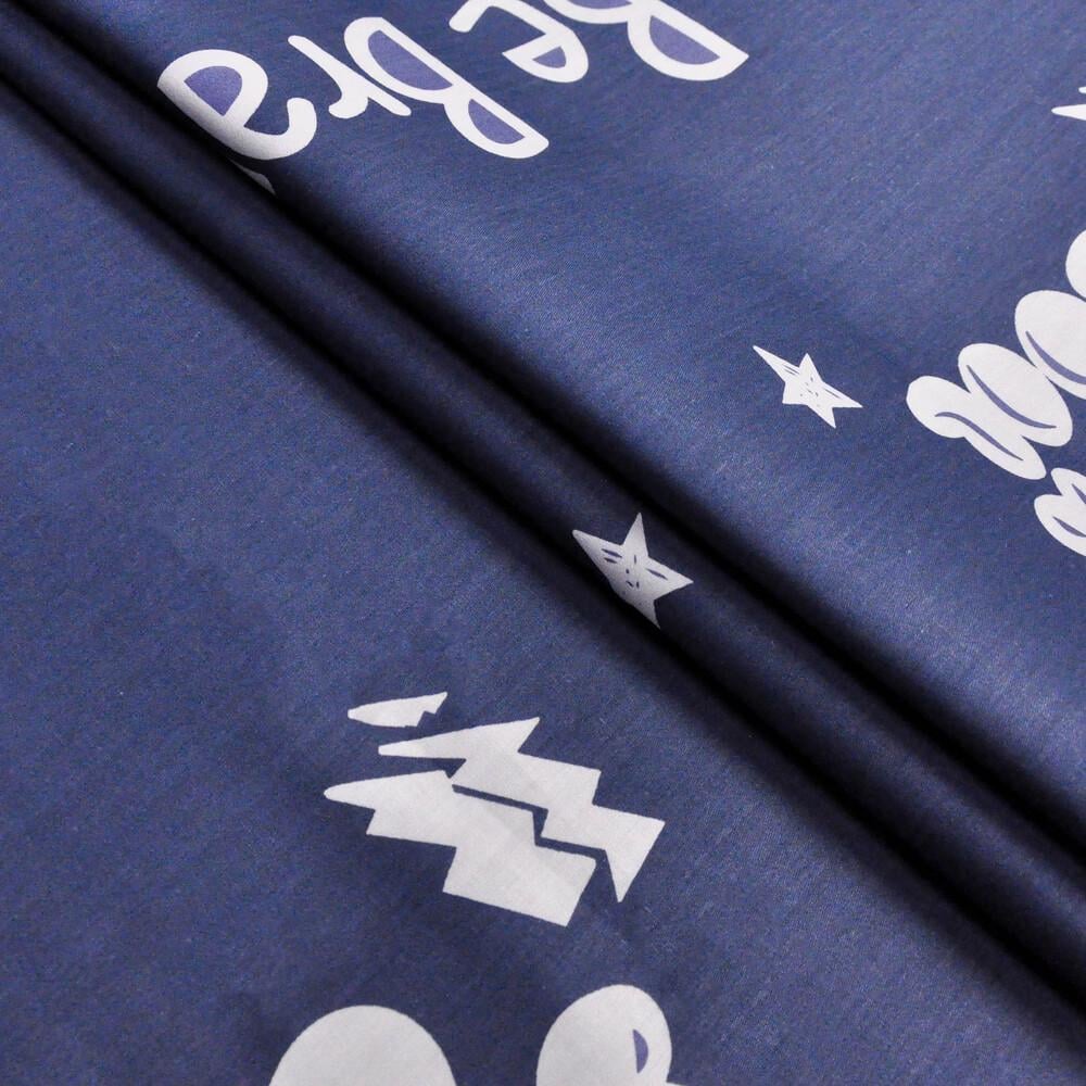 Ткань хлопок сатин S-092A Звезды Темно-синий (18907)